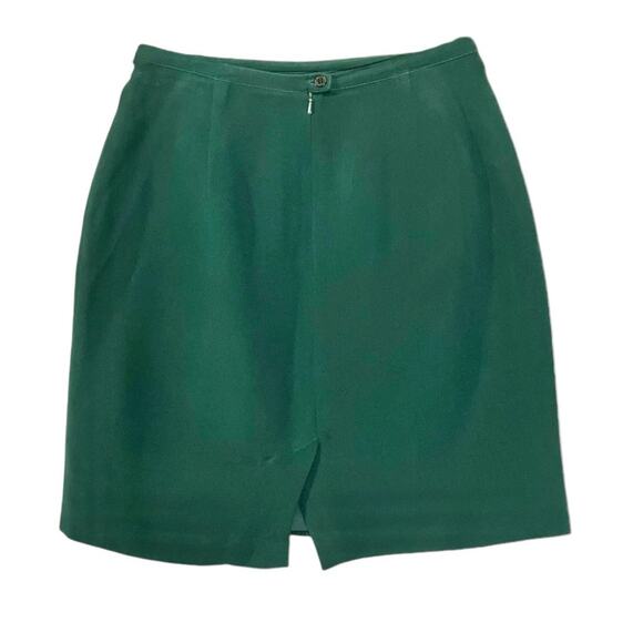 Hugo Buscati Milano Women's Green 100% Silk 2-Piece Blazer/Skirt Set SZ 8 VTG - Picture 6 of 11